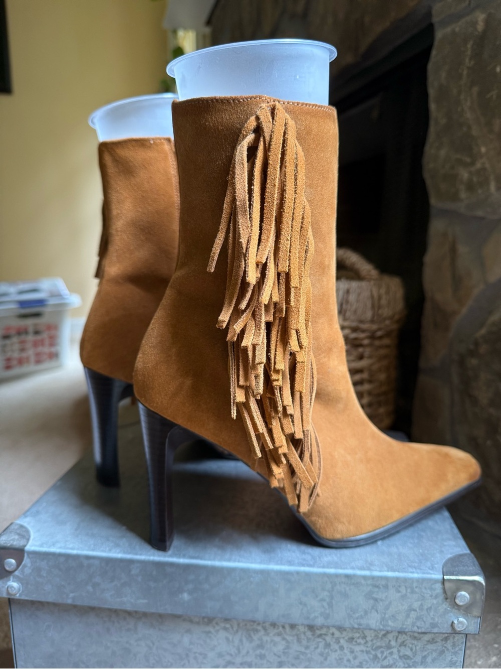 Predictions Suede Fringe Booties